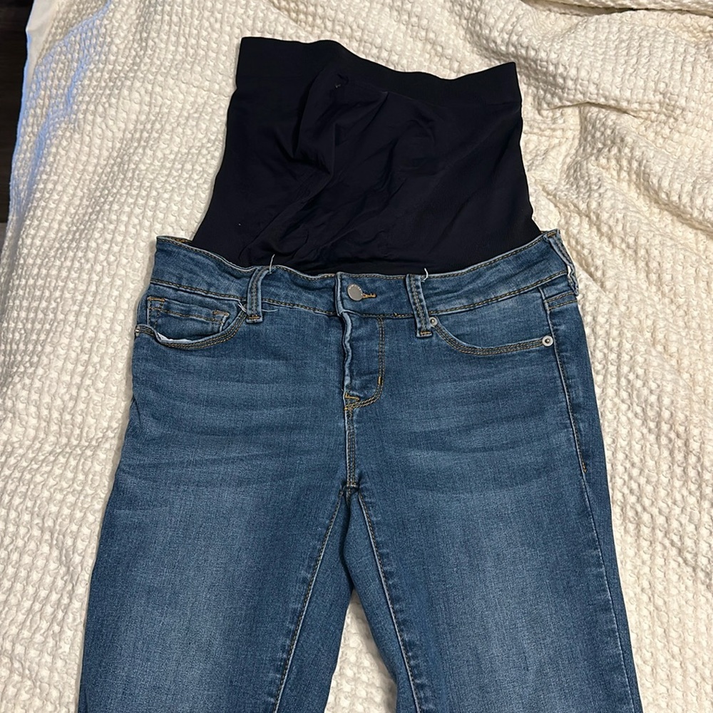 Blanqi over belly skinny maternity jeans